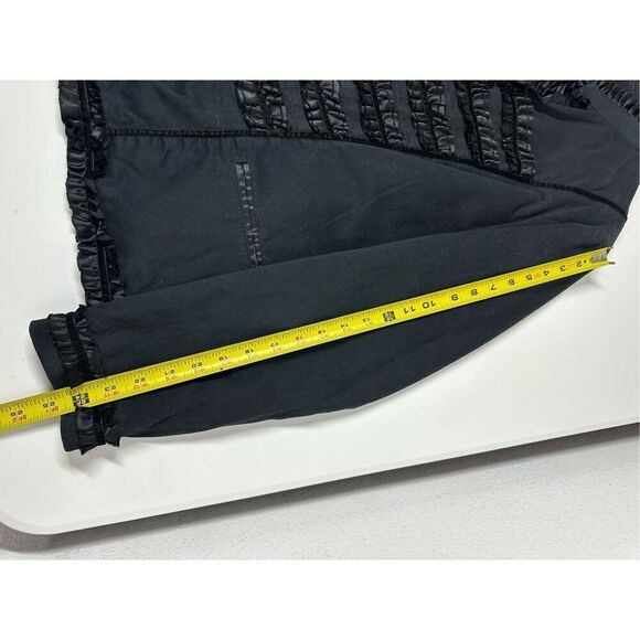Simon Chang Denim Wear Women’s Bohemian Black Jacket Ruffle Satin Trim Sz20 Note - Picture 10 of 15